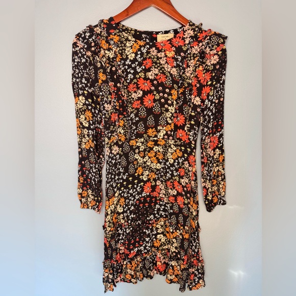 Kachel x Anthropologie Floral Ruffle Long Sleeve Dress | Size 4 - Picture 4 of 8